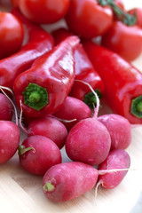 gemüse mix mit paprika,tomate ,radieschen