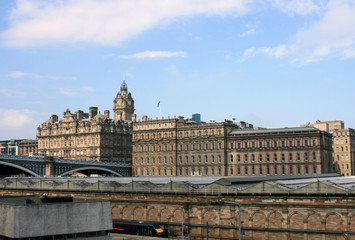 Fototapeta na wymiar Edinburgh city railroad station. Scotland.