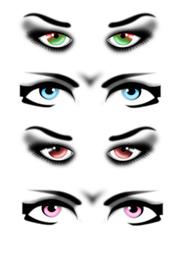 Augen mit Farben als Design Set