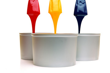trowels with paint