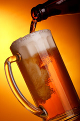 Light beer pouring