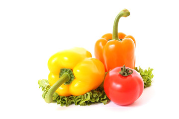 different  Fresh vegetables on white background