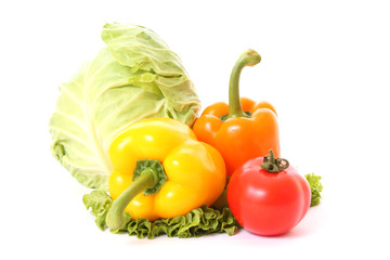 different  Fresh vegetables on white background