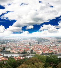Fototapeta na wymiar Aerial view of Prague City