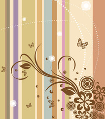 Retro floral  background, element for design