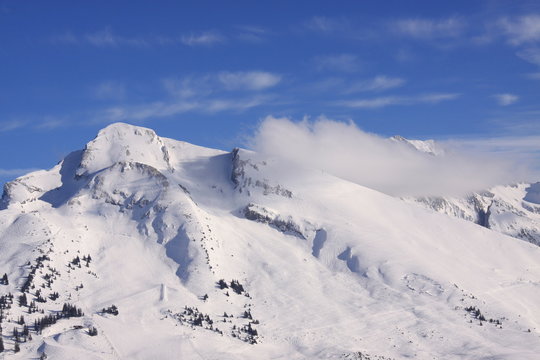 moutains landscape under the snow