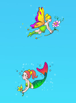 fairy and mermaid