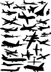large set of airplanes
