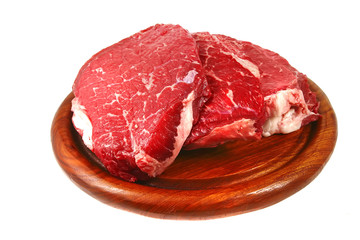 raw bloody beef steak
