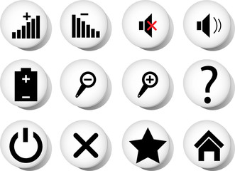 Collection of buttons for mediaplayers. Vector illustration