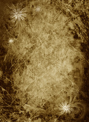 vintage grunge textured paper with floral ornament