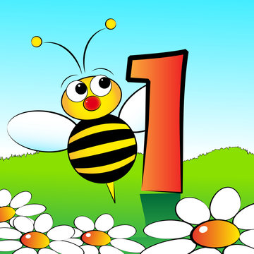 Numbers serie for kids - #01 Bee