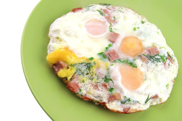 three fried eggs
