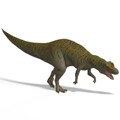 Giant Dinosaur Allosaurus With Clipping Path over White