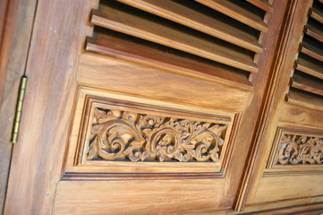 Naklejka premium wooden window