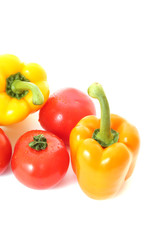 Fresh vegetables on white background. Diet concept.