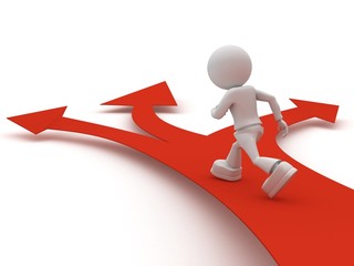 persons goes on red arrow