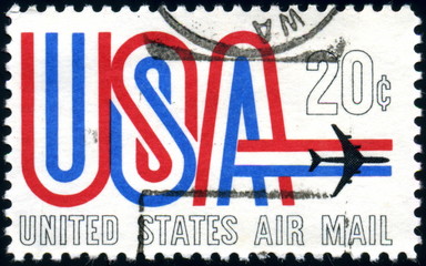 USA. United States Air Mail. Timbre postal oblitéré.