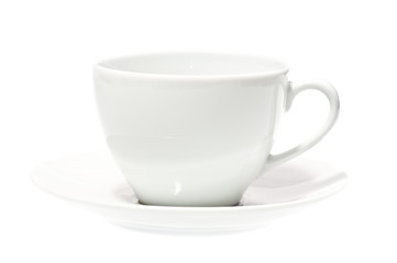 White cup isolated on white.