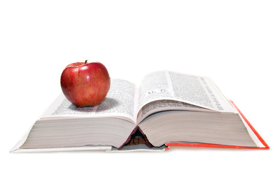 Red apple on a book