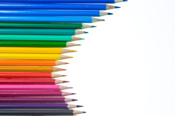 crayons isolated on white background
