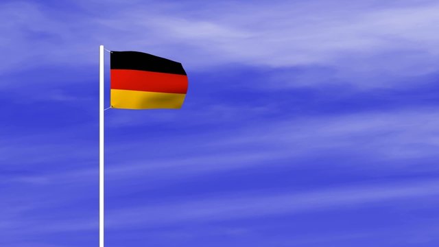 wehende Deutschlandflagge