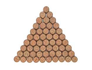 lotto game pyramid isolated on white. numbers counting concept