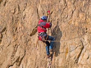 climber on the wall