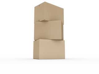 cardboard boxes stacked
