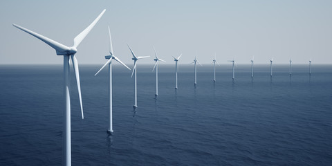 Windturbines on the ocean - 14240616