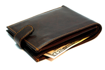 Wallet with banknote