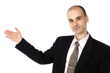 Portrait of a smiling businessman isolated white background