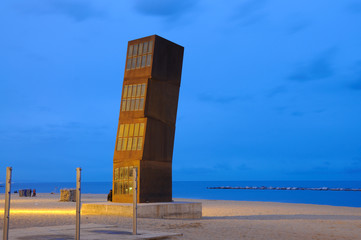 Abstract modern art on the beach of Barcelona, Spain