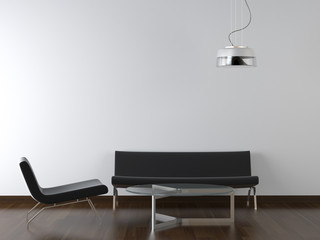 interior design black living room on white