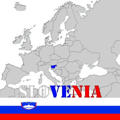 Slovenia map and flag