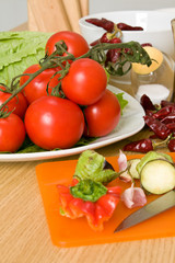 Tomatoes and vegetables