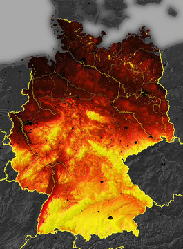 Deutschland, Reliefkarte.
