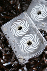 spulen audio cassette bandsalat