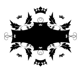 Obraz premium Black floral banner