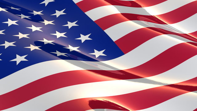 Shiny, glossy flag of the USA - seamless loop