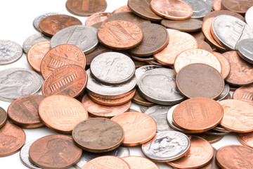 pile of U.S. coins