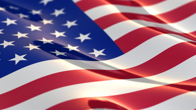 Flag of the USA  - seamless loop - shallow depth of field