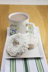 two doughnuts with coffee
