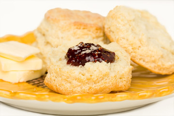 Buttermilk Biscuits on Sunflower Plate
