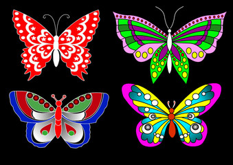 Naklejka na ściany i meble Schmetterling Set in Farbe