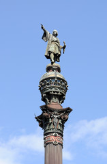 Monument of Christopher Columbus in Barcelona, Spain