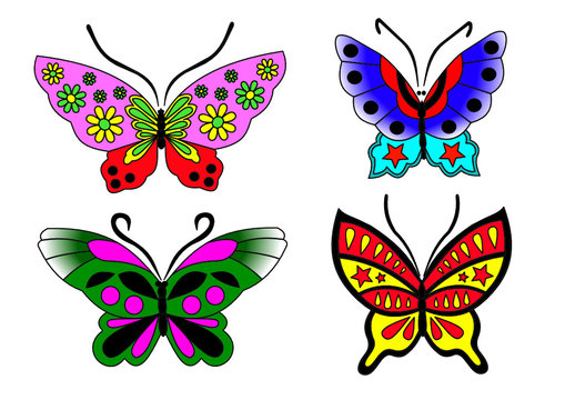 Schmetterling Set in Farbe