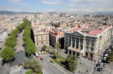 Photo sur Aluminium Barcelona Vue aérienne de Barcelone depuis le Mirador de Colom