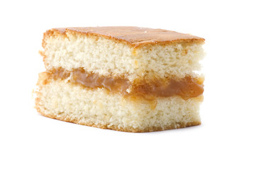 fruit cake on white background