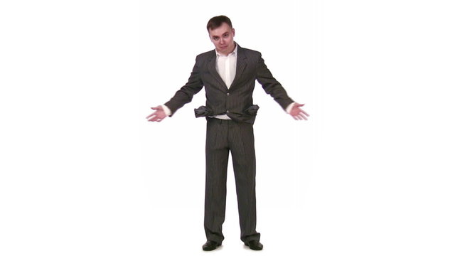 businessman with empty pockets